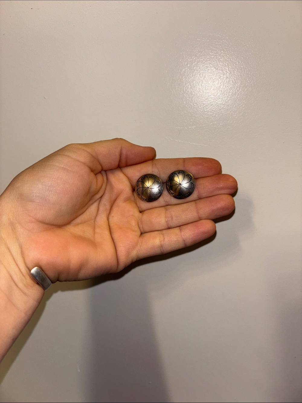Vintage Silver Concho Earrings